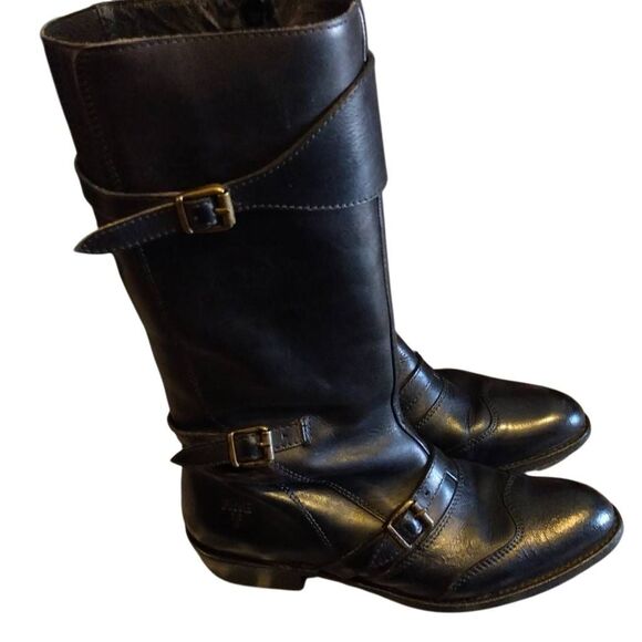 Frye Tall Black Leather Women's Boots - Picture 9 of 16